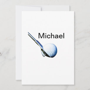 Add you name text golf ball club sports equipment  holiday card
