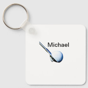 Add you name text golf ball club sports equipment  key ring