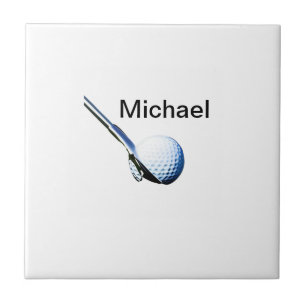 Add you name text golf ball club sports equipment tile