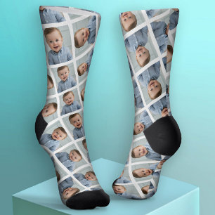 Add Your 1 Photo to Make a Pattern - White Socks
