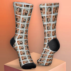 Add Your 1 Photo to Make a Pattern - White Socks