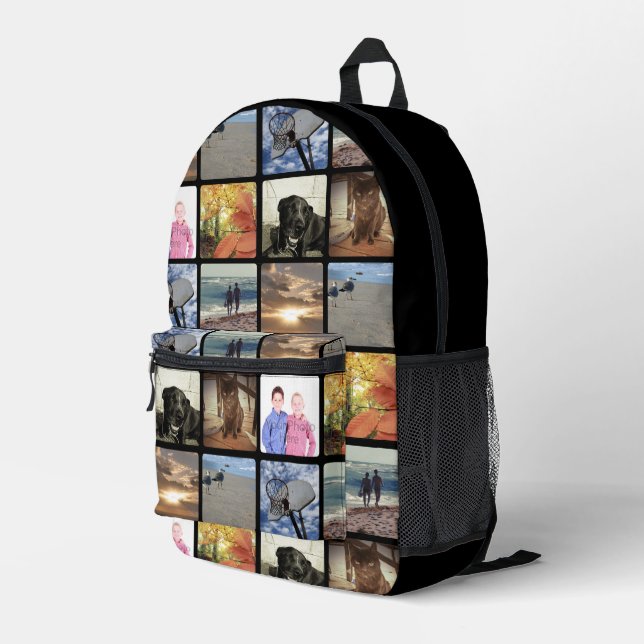Add Your 8 Photos Collage Print All Over Custom Printed Backpack (Back Corner Right)