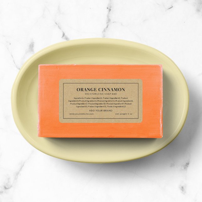 Add Your Brand Grey Border Ingredients List Kraft Label (Creator Uploaded)