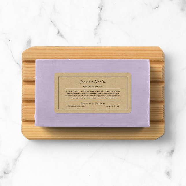 Add Your Brand Grey Border Ingredients List Kraft  Label (Creator Uploaded)