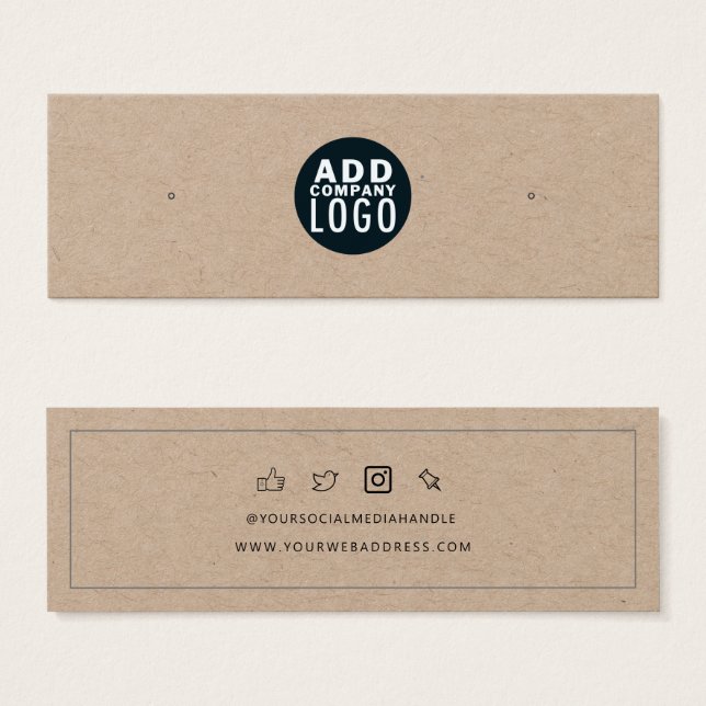 Add Your Brand Logo Stud Earring Display Card (Front & Back)