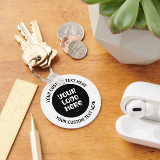 Add Your Business / Company Logo and Text Keychain
