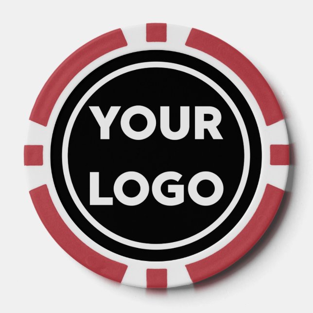 Add Your Business Company Logo on Black Branded Poker Chips (Front)