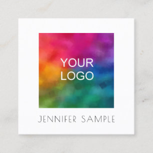 Add Your Business Company Logo Professional Modern Square Business Card