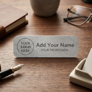 Add Your Business Corporate Logo Here Metal Name Tag