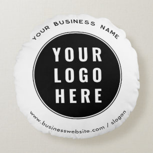 Add Your Business Logo and Company Website Custom Round Cushion