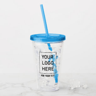 Add Your Business Logo and Text Custom  Acrylic Tumbler