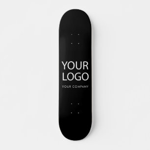 Add Your Business Logo and Text Custom Black Skateboard