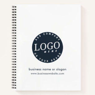 Add Your Business Logo and Website Minimalist Notebook