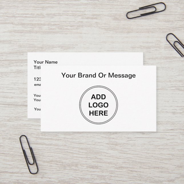 Add Your Business Logo Branding Business Card (Front/Back In Situ)