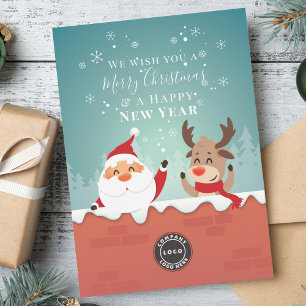 Add Your Business Logo Christmas Company Clients Holiday Card
