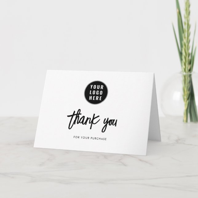 Add Your Business Logo Company Clients Thank You Card (Front)