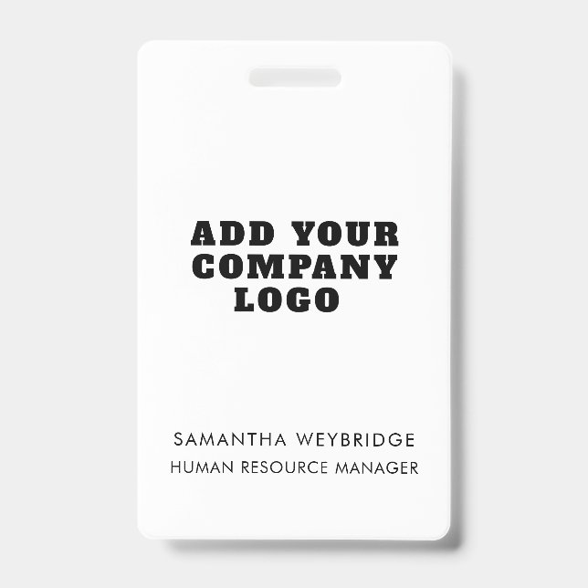 Add Your Business Logo Company Employee Staff ID Badge (Front)
