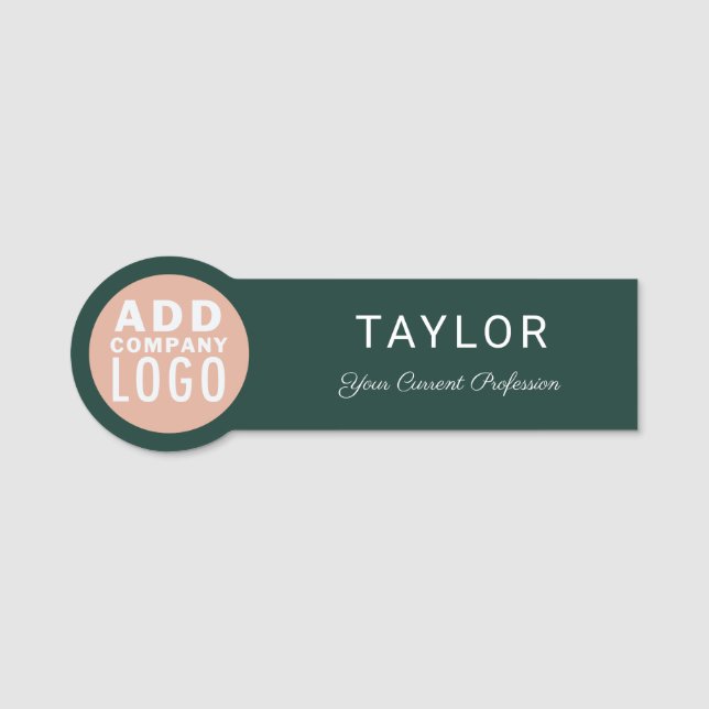 Add Your Business Logo Company Event Name Tag (Front)