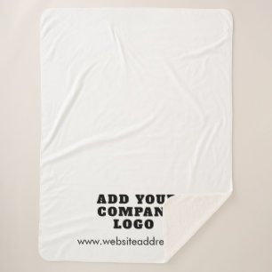 Add Your Business Logo Company Events Promotional Sherpa Blanket