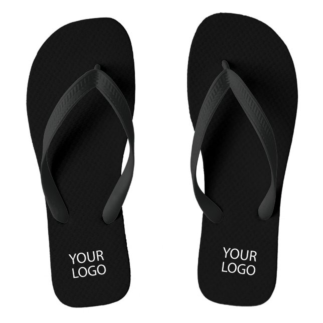 Add Your Business Logo Custom Black  Jandals (Footbed)