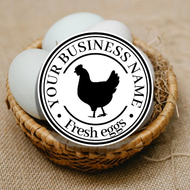 Add Your Business Logo Egg Stamp Classic Round Sticker (Add Your Business Logo Egg Stamp Classic Round Sticker. #chickenstickers #farmchicken #chicken arm)