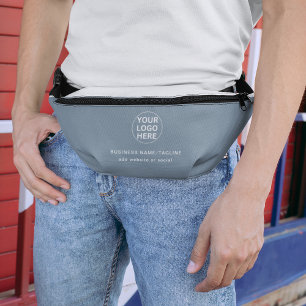 Add Your Business Logo l Dusty Blue Promotional  Bum Bags