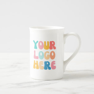Add your business Logo Modern Minimal Simple Bone China Mug