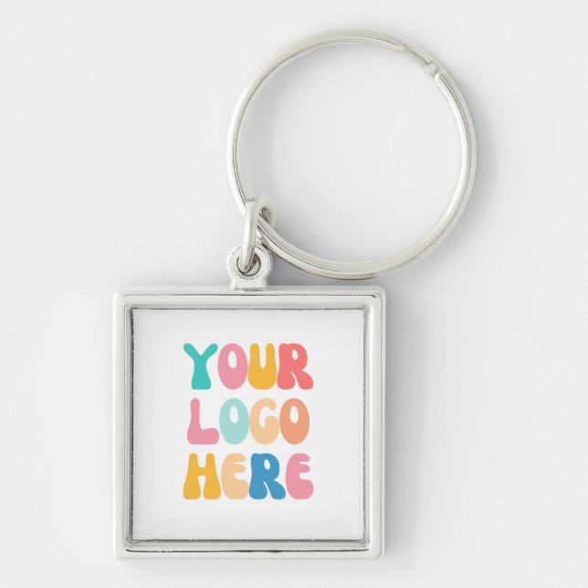 Add your business Logo Modern Minimal Simple Key Ring (Front)