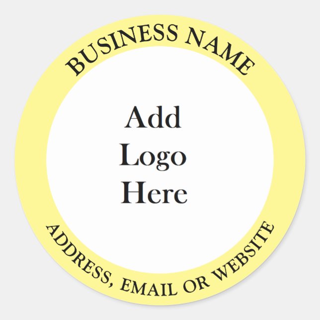 Add your Business Logo, Name and Website or Email Classic Round Sticker (Front)