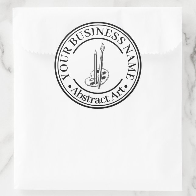 Add Your Business Logo Painter Classic Round Sticker (Bag)