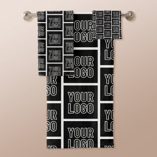 Add Your Business Logo, Photo or Uploaded Design Bath Towel Set
