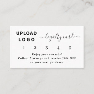Add Your Business Logo Simple Minimalist Reward Loyalty Card