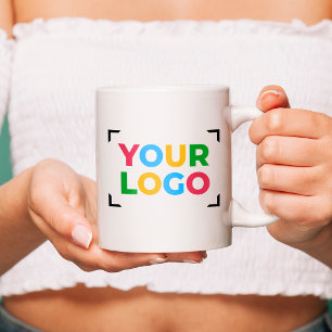 Add Your Business Logo Simple Promotional White Coffee Mug