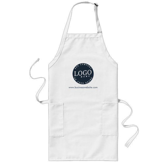 Add Your Business Logo Slogan or Website Long Apron (Front)