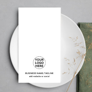 Add Your Business Logo & Text White  Napkin