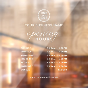 Add Your Business Name Logo Shop Opening Hours