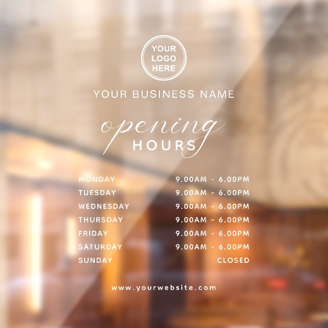 Add Your Business Name Logo Shop Opening Hours (Sheet 2)