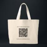 Add Your Business Website Address QR Code Large Tote Bag<br><div class="desc">Add your business website URL and business name by clicking the "Personalise" button. A unique QR code will be automatically generated for you when you add your web address in the QR code field provided.</div>
