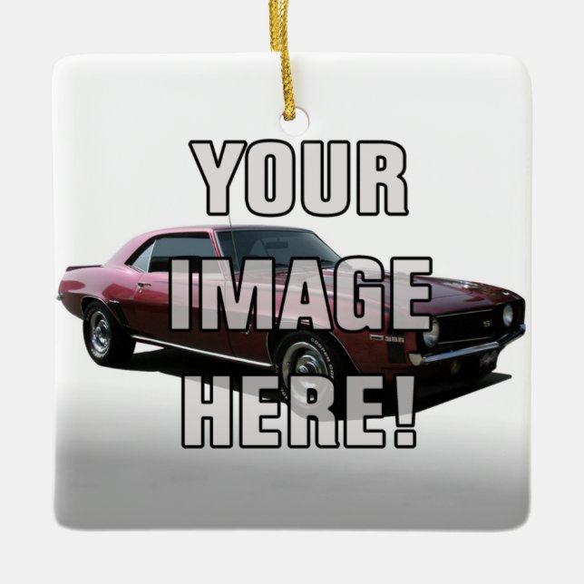 Add your Chevy Camaro Photo Ceramic Tree Decoration (Front)