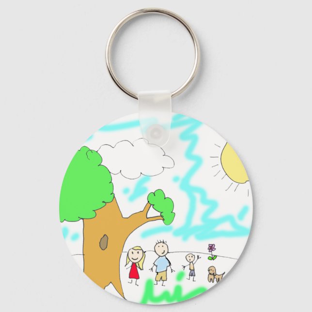Add your Children's Artwork to this   Key Ring (Front)