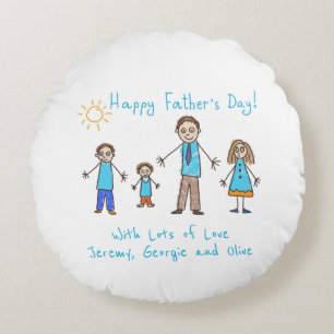 Add Your Child's Artwork Father's Day Throw Pillow