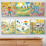 Add Your Childs Artwork Personalised Foam Core Photo Tile<br><div class="desc">Add Your Childs Artwork Personalised Foam Core Photo Tiles from Ricaso - Tired of boring, impersonal walls? Elevate your space with Personalised 6 your own kids art Tiles from Ricaso Peel and stick for easy installation Customise with 6 of your favourite bits of children's art Transform any room into a...</div>