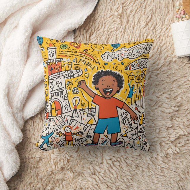 Add Your Childs Artwork Personalized Cushion (Blanket)