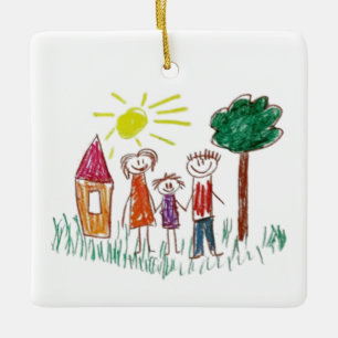 Add your Child's Artwork to this Ceramic Ornament