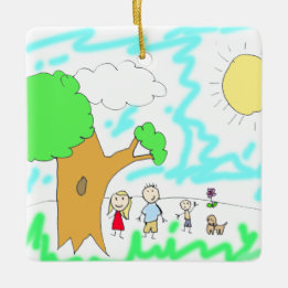 Add your Child's Artwork to this Christmas Ceramic Ornament