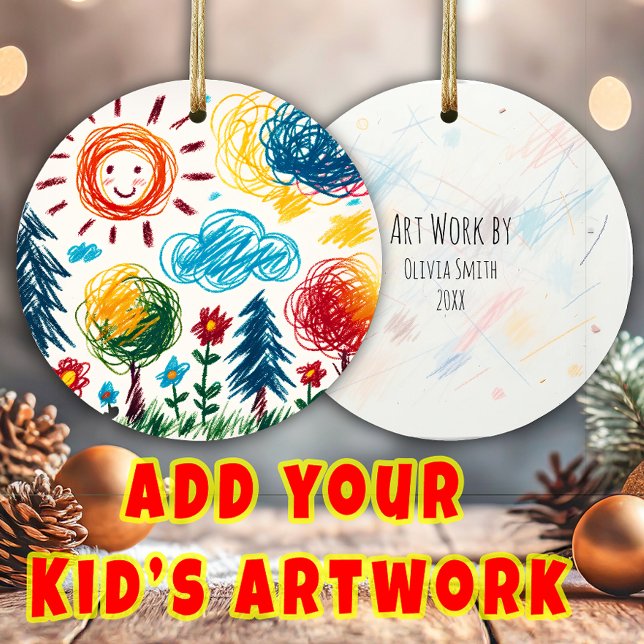Add your Child's Artwork to this Christmas Ceramic Tree Decoration (Creator Uploaded)