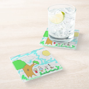 Add your Child's Artwork to this Glass Coaster