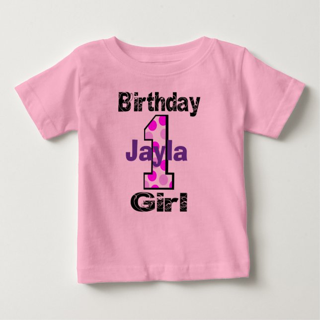Add Your Child's Name 1st Birthday Girl Shirt (Front)