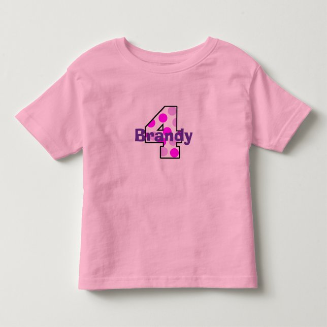 Add Your Child's Name 4th BirthdayShirt Toddler T-Shirt (Front)