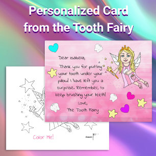 Add your Child's Name to this Tooth Fairy Postcard